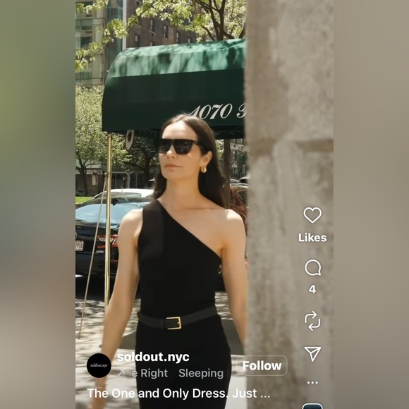 Soldout.nyc Black One-Shoulder Cotton Dress small - Picture 2 of 15